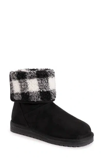 Muk Luks Clover Faux Shearling Boot In Black