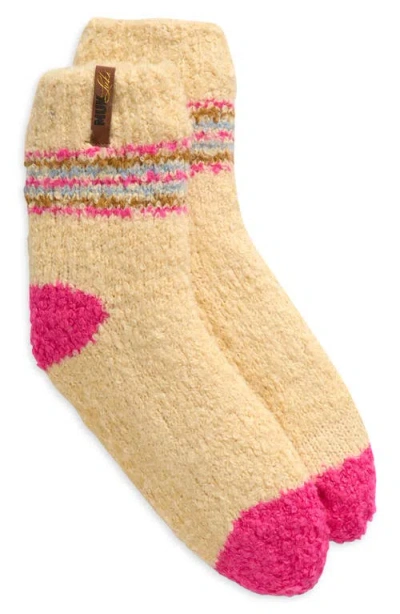 Muk Luks Cottage Bouclé Crew Socks In Cream
