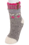 Muk Luks Cottage Bouclé Crew Socks In Gray