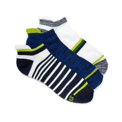 Muk Luks Cotton Ankle Compression Socks, 3 Pair Pack In Multi