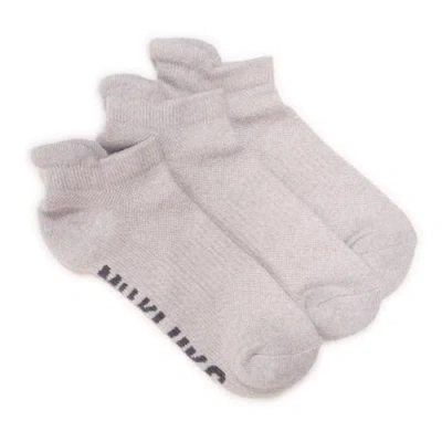 Muk Luks Cotton Compression Ankle Socks 3 Pair Pack In Gray
