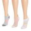 Muk Luks Cotton Compression Ankle Socks 3 Pair Pack In Multi
