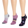 Muk Luks Cotton Compression Ankle Socks 3 Pair Pack In Multi