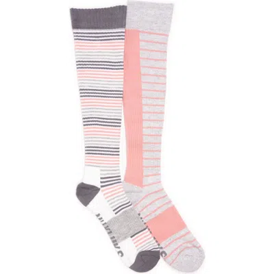 Muk Luks Cotton Compression Knee-high Socks 2 Pair Pack In Multi