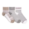 Muk Luks Cotton Compression Quarter Crew Socks 3 Pair Pack In Gray
