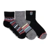 Muk Luks Cotton Compression Quarter Crew Socks 3 Pair Pack In Multi