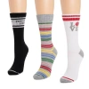 Muk Luks Cotton Rib Compression Crew Sock 3 Pair Pack In Multi