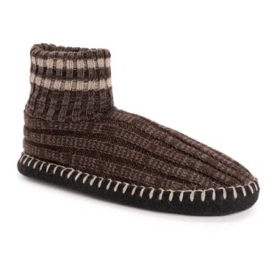 Muk Luks Cuff Bootie Slipper In Brown