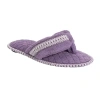 Muk Luks Darlene Thong Womens Memory Foam Slip-on Slippers In Purple