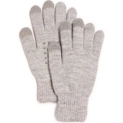 Muk Luks Double Layer Knit Touchscreen Gloves In Gray