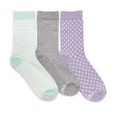 Muk Luks Dream Step Crew Socks, 3 Pair Pack In Multi