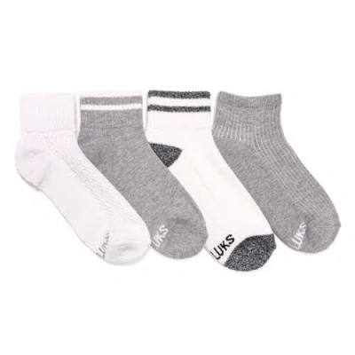 Muk Luks Dream Step Mini Crew Socks, 4 Pair Pack In Multi