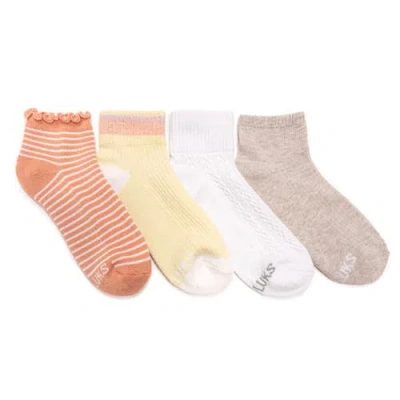Muk Luks Dream Step Mini Crew Socks, 4 Pair Pack In Multi