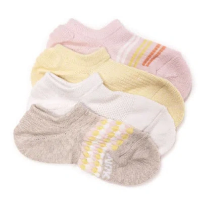 Muk Luks Dream Step No Show Sock Liner, 4 Pair Pack In Multi