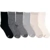 Muk Luks Dreamstep Crew Socks 6 Pair Pack In Multi