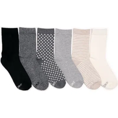 Muk Luks Dreamstep Crew Socks 6 Pair Pack In Multi