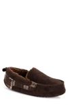 Muk Luks Emmett Faux Shearling Lined Slipper In Dark Brown