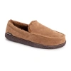 Muk Luks Faux Suede Moccasin Mens Memory Foam Slip Resistant Slip-on Slippers In Brown