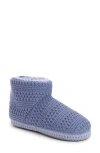 Muk Luks Favina Faux Shearling Slipper In Blue Denim