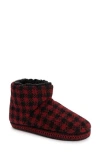 Muk Luks Favina Faux Shearling Slipper In Red Plaid Marl