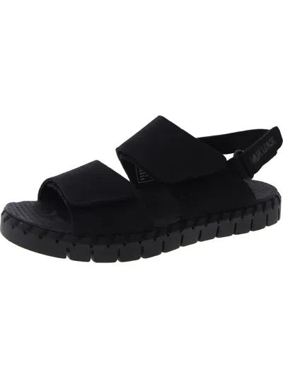 Muk Luks Flexi Westhampton Womens Faux Suede Strappy Slingback Sandals In Black
