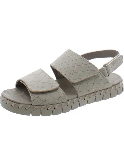 Muk Luks Flexi Westhampton Womens Faux Suede Strappy Slingback Sandals In Grey