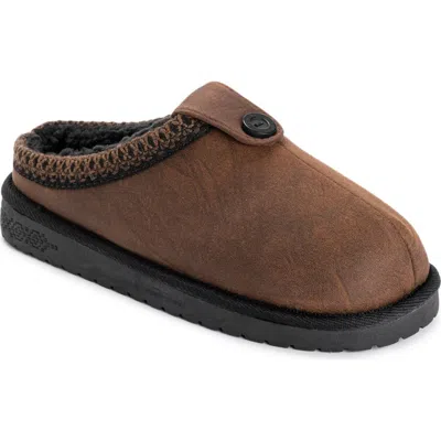 Muk Luks Francie Microsuede Taped Clogs In Brown