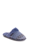 Muk Luks Frida Faux Fur Lined Scuff Slipper In Blue