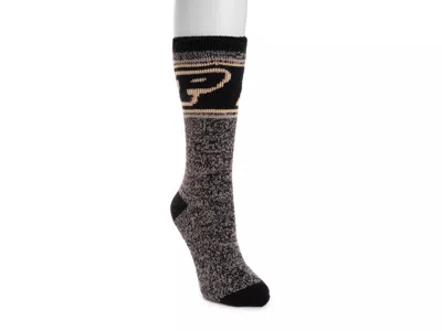 Muk Luks Game Day Unisex Heat Retainer Crew Socks In Black