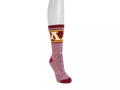 Muk Luks Game Day Unisex Heat Retainer Crew Socks In Red
