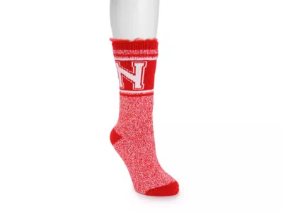 Muk Luks Game Day Unisex Heat Retainer Crew Socks In Red