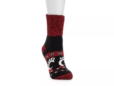 Muk Luks Game Day Unisex Heat Retainer Short Crew Socks In Black