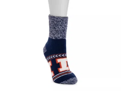 Muk Luks Game Day Unisex Heat Retainer Short Crew Socks In Blue