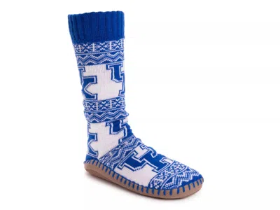 Muk Luks Game Day Unisex Slipper Socks In Blue