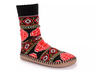 Muk Luks Game Day Unisex Slipper Socks In Black