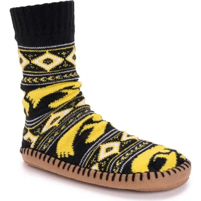 Muk Luks Gameday Slipper Socks In Black