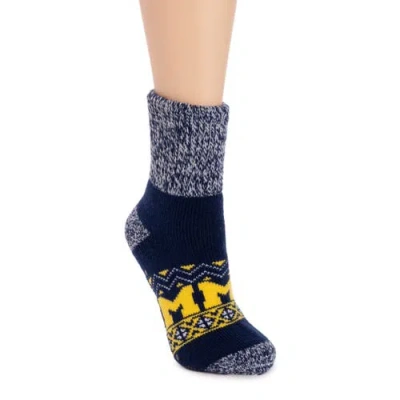 Muk Luks Gameday Unixex Short Heat Retainer Socks In Blue