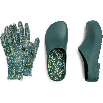 Muk Luks Garden Clog And Glove Set In Green