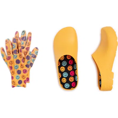 Muk Luks Garden Clog And Glove Set In Yellow
