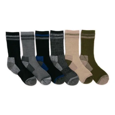 Muk Luks Heat Retainer Crew Socks 6 Pair Pack In Neutral