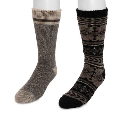 Muk Luks Heat Retainer Socks 2 Pair Pack In Black