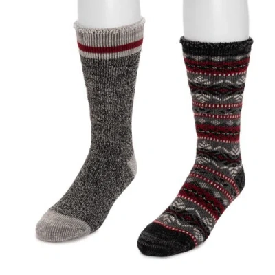 Muk Luks Heat Retainer Socks 2 Pair Pack In Multi