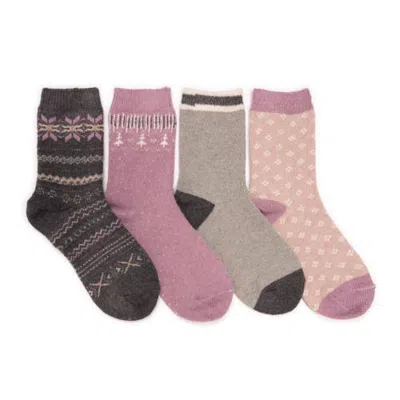 Muk Luks Holiday 4 Pair Pack Socks In Multi