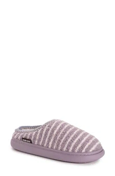 Muk Luks Janna Cozy Crew Faux Shearling Lined Clog In Purple