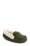 Muk Luks Jaylah Faux Shearling Lined Slipper In Olive