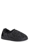 Muk Luks John Faux Shearling Lined Slipper In Ebony/dark Grey