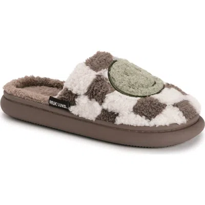 Muk Luks Joss Faux Shearling Lined Slipper In Brown