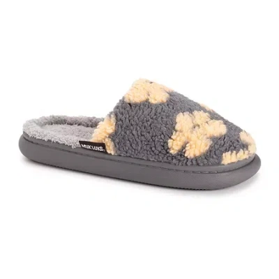 Muk Luks Joss Slipper Womens Memory Foam Slip-on Slippers In Gray