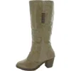 Muk Luks Lacy Lottie Womens Faux Leather Round Toe Knee-high Boots In Grey