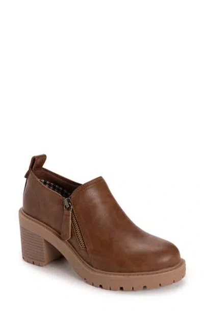 Muk Luks Lainey Side Zip Bootie In Brown